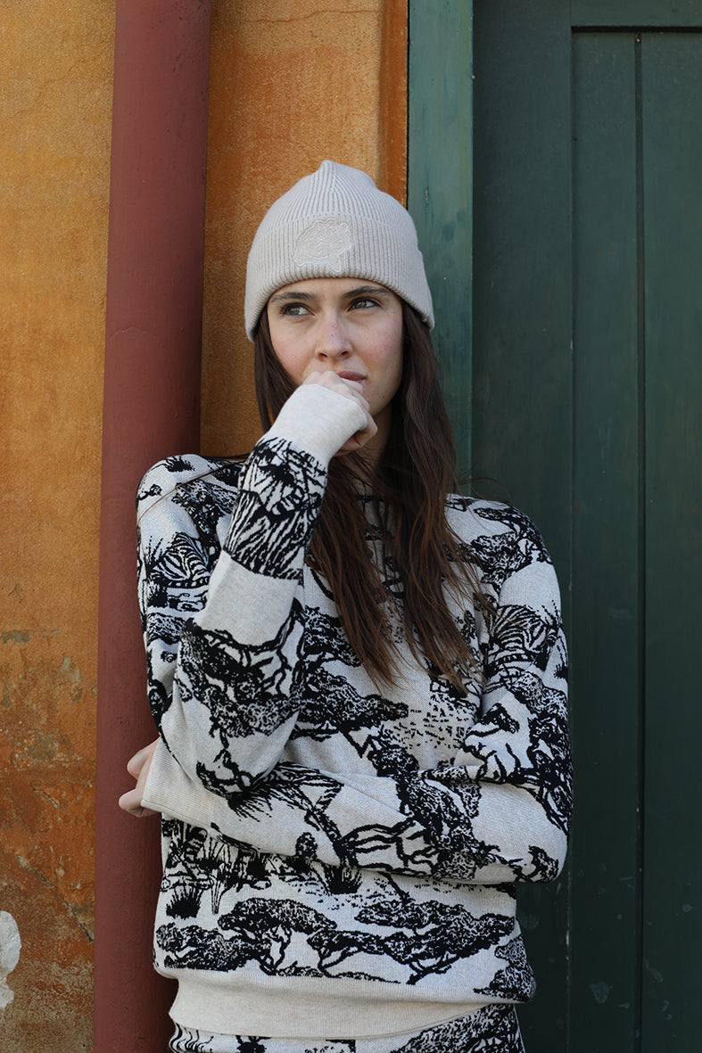 Sweater Safari Blanco y Negro