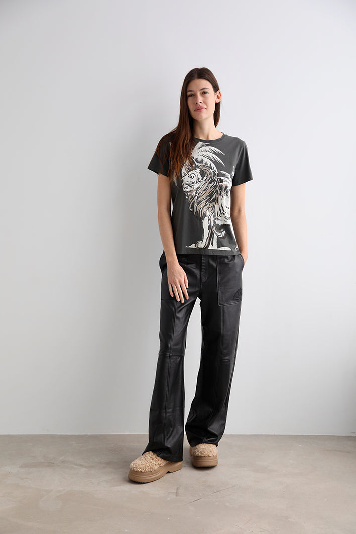 Remera Lion Palms Gris