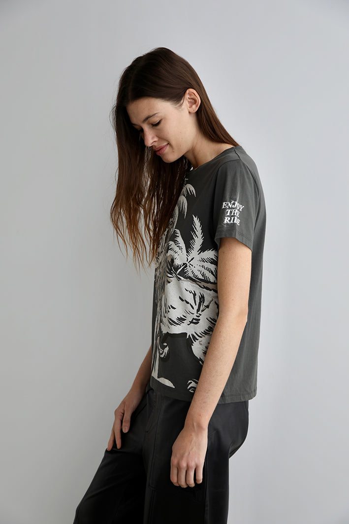 Remera Lion Palms Gris