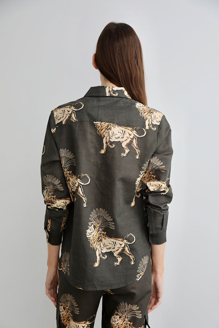 Camisa Lion Palms Gris