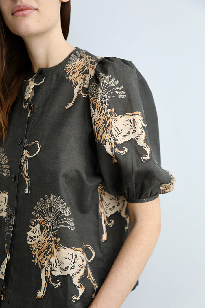 Camisa Balloon Lion Palms Gris