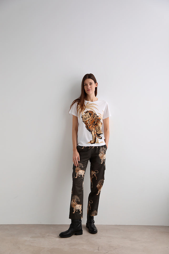 Remera Lion Palms Blanco