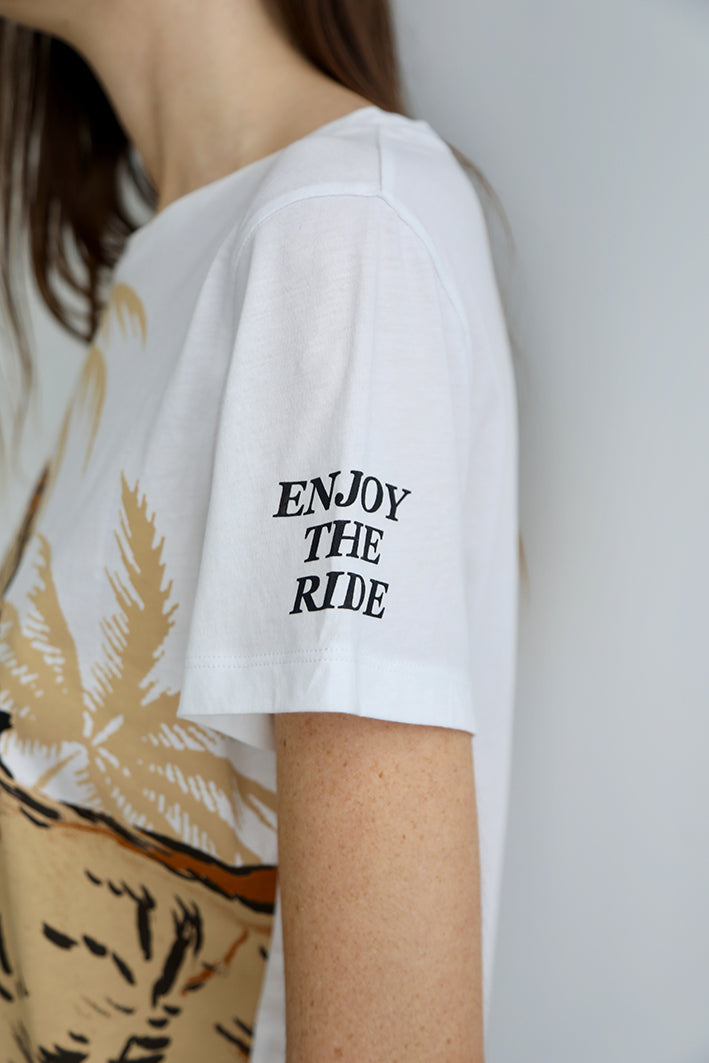 Remera Lion Palms Blanco