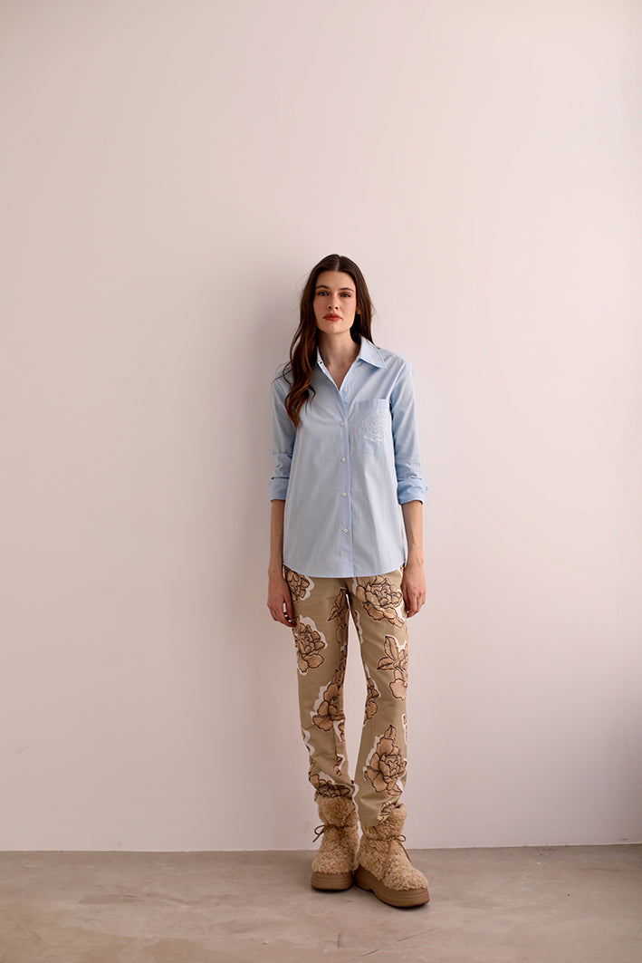 Camisa Cheetah Celeste