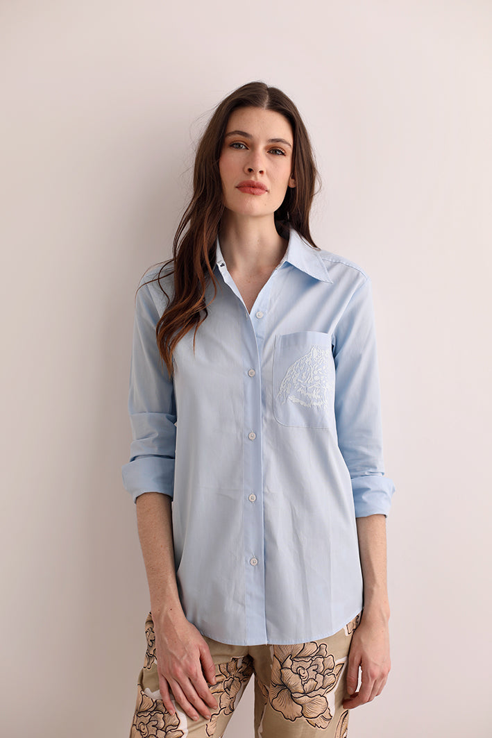 Camisa Cheetah Celeste