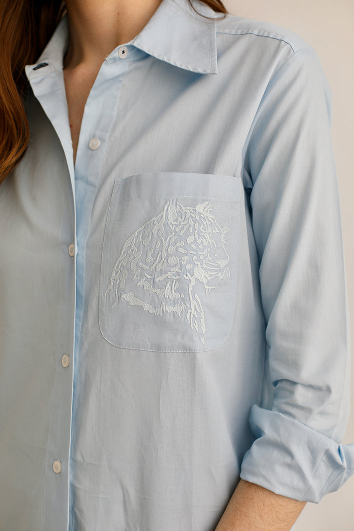 Camisa Cheetah Celeste