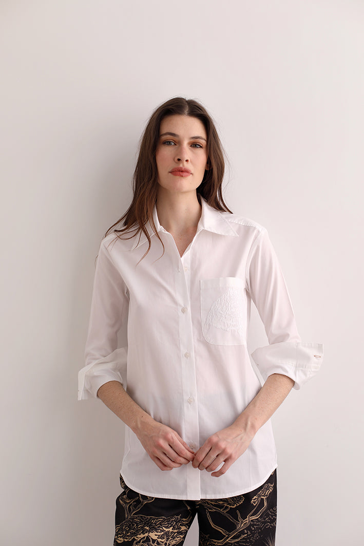 Camisa Cheetah Blanca 