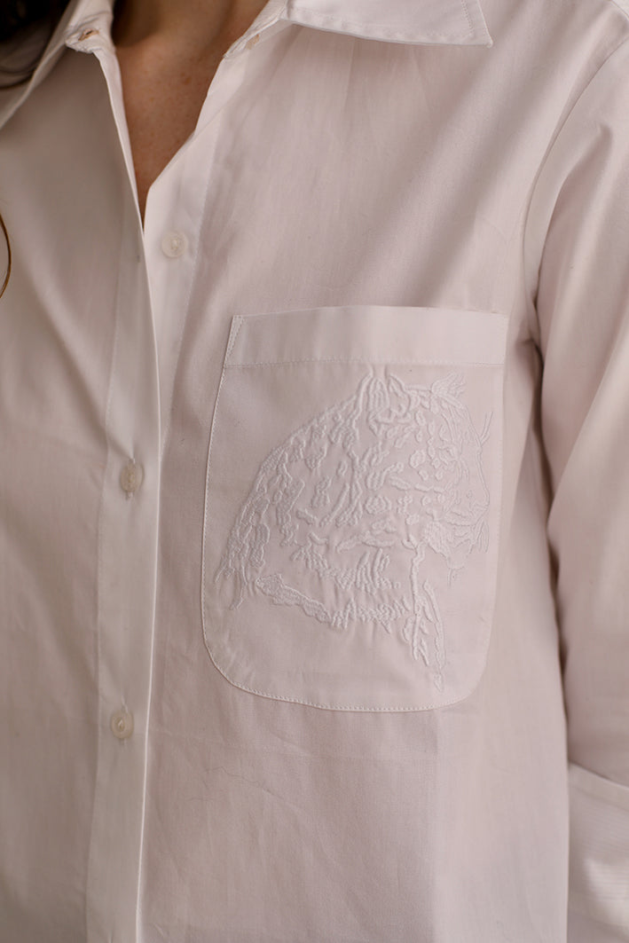 Camisa Cheetah Blanca 