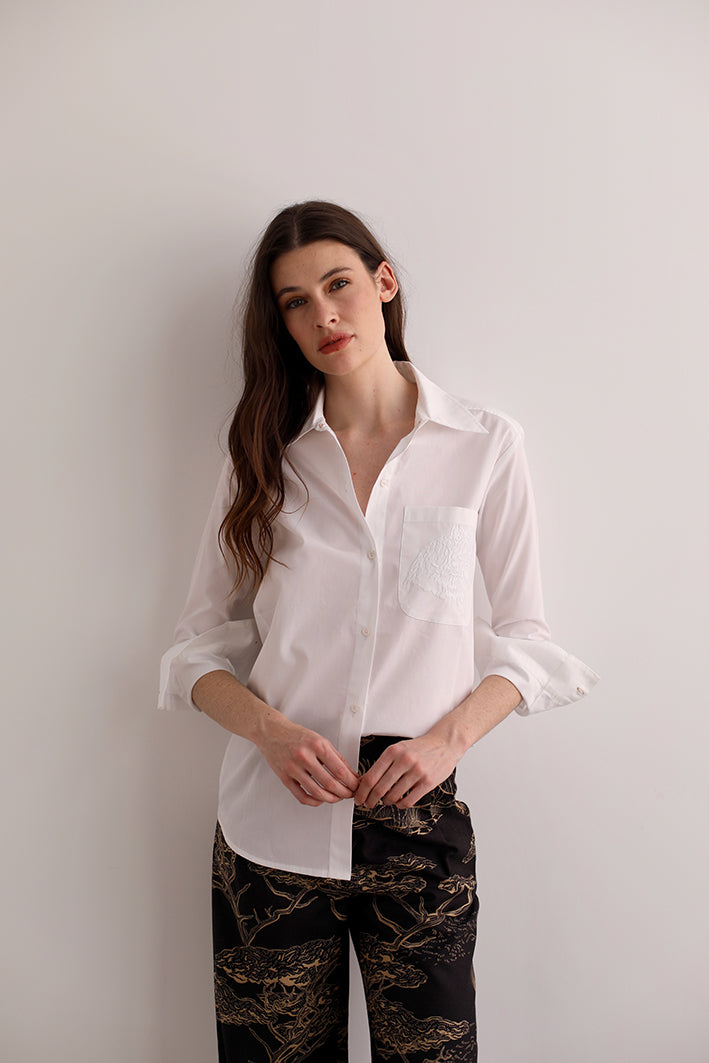 Camisa Cheetah Blanca 