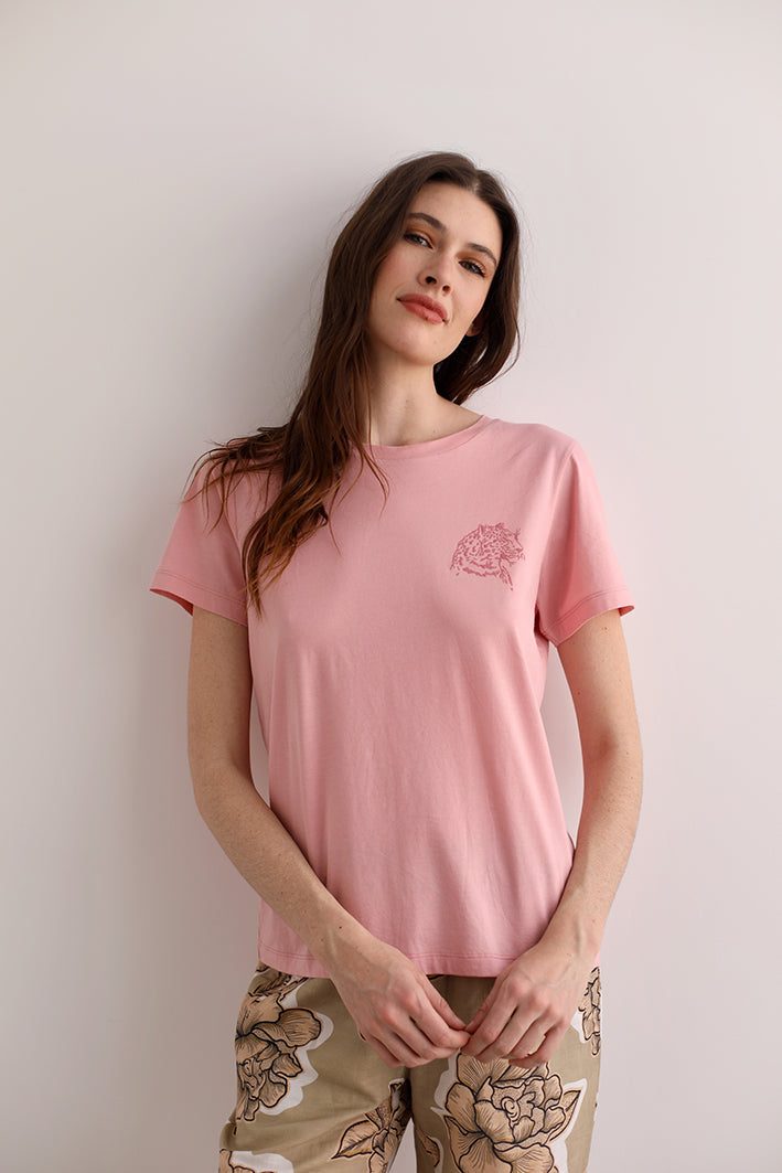 Remera Cheetah Rosa