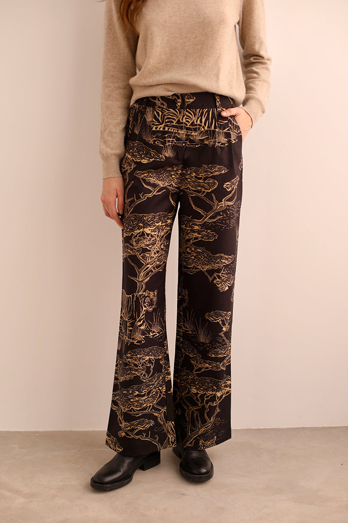Pantalón Lana Safari Negro