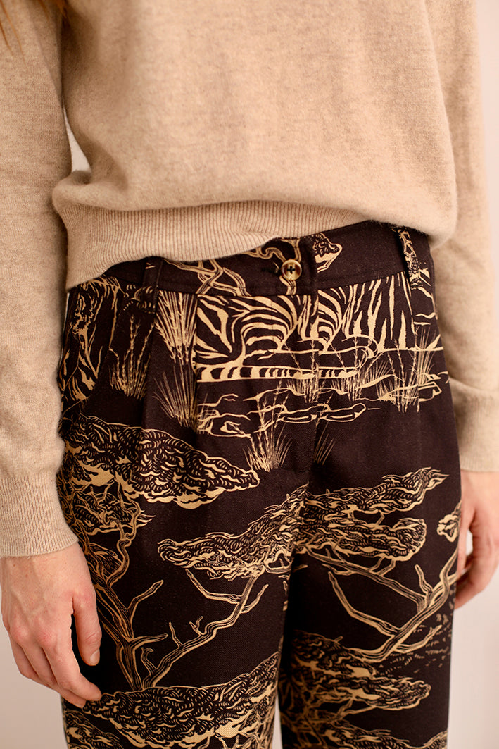 Pantalón Lana Safari Negro