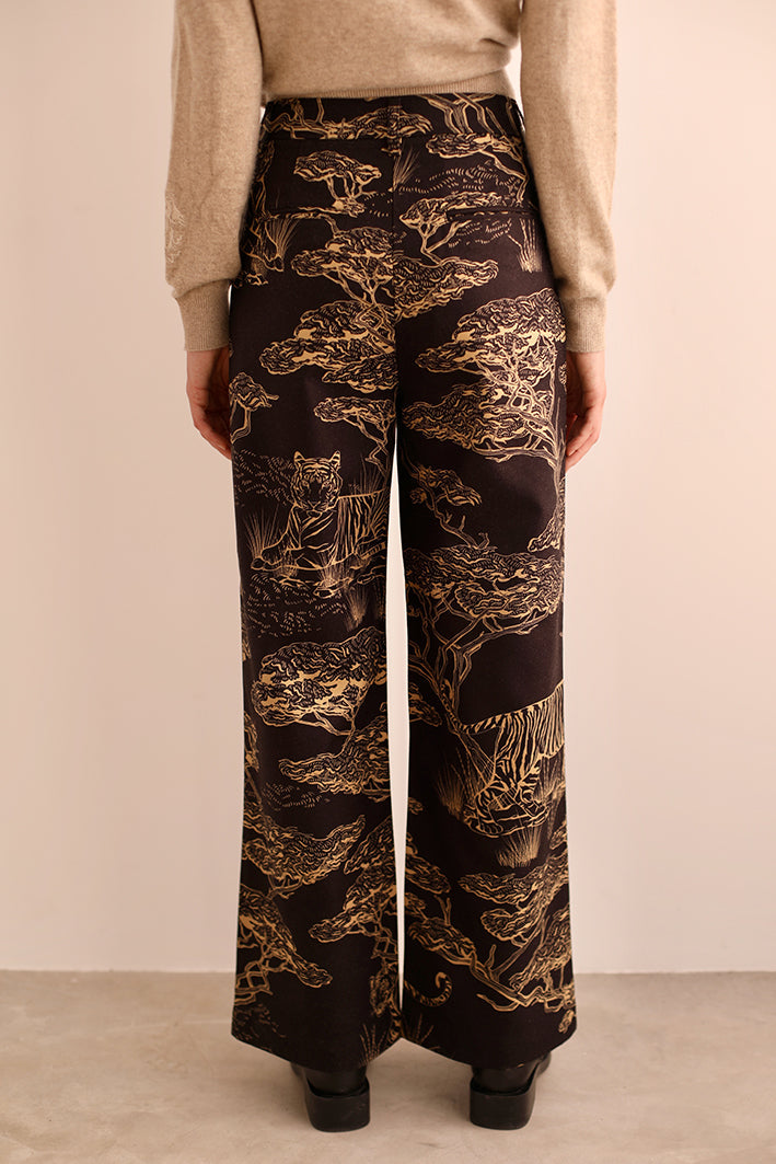 Pantalón Lana Safari Negro