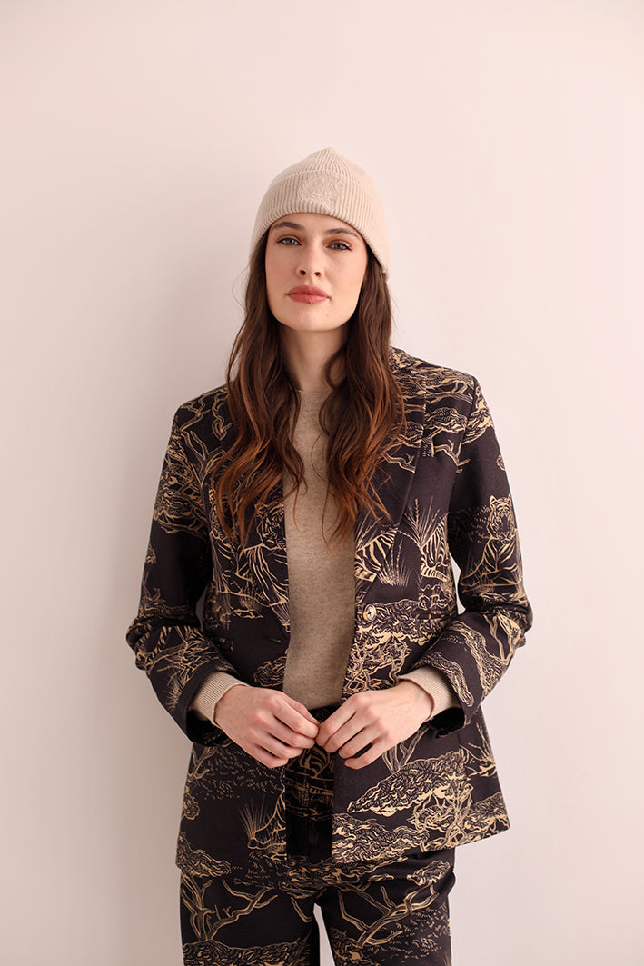 Blazer de Lana Safari Negro