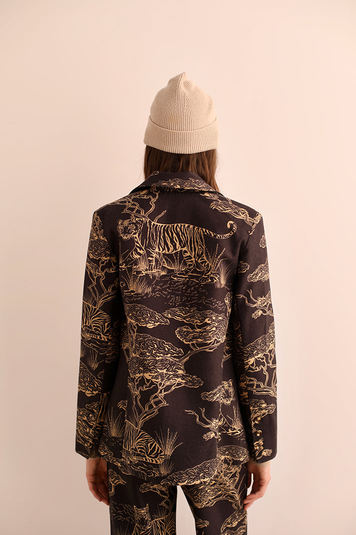 Blazer de Lana Safari Negro