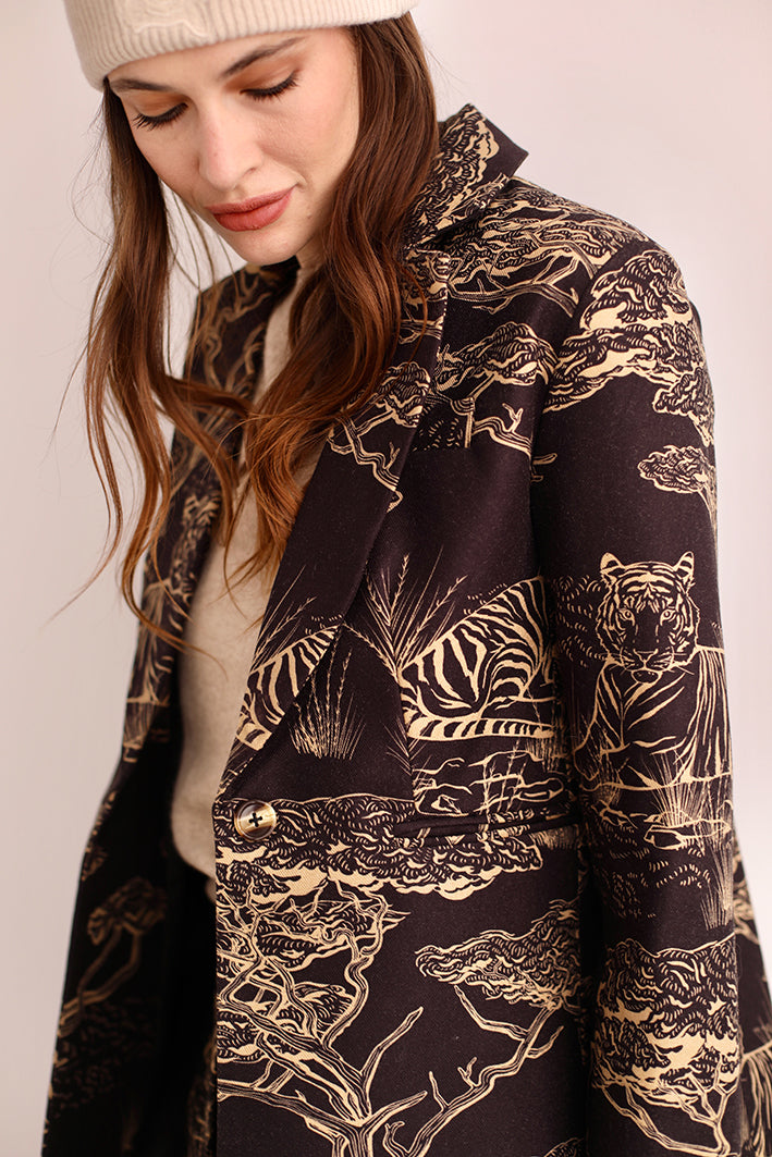 Blazer de Lana Safari Negro