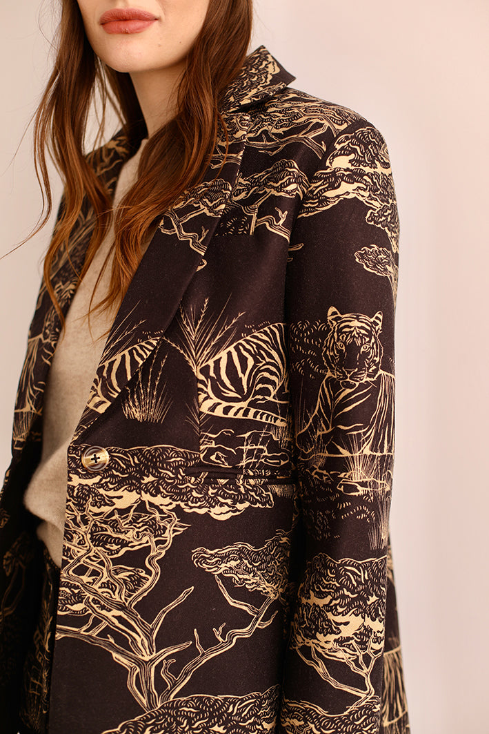 Blazer de Lana Safari Negro
