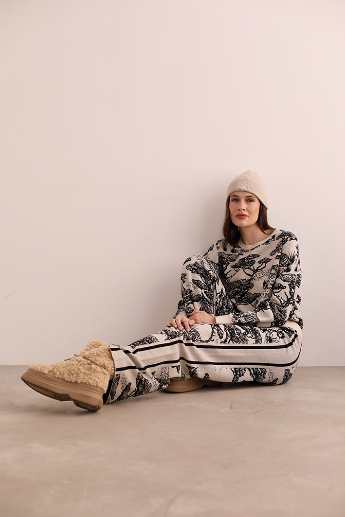 Sweater Safari Blanco y Negro
