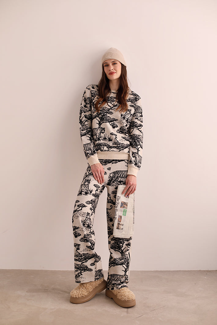 Sweater Safari Blanco y Negro