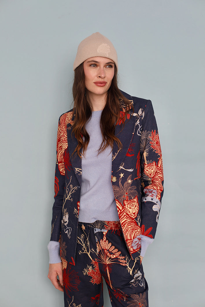 Blazer Toile de Jouy Azul