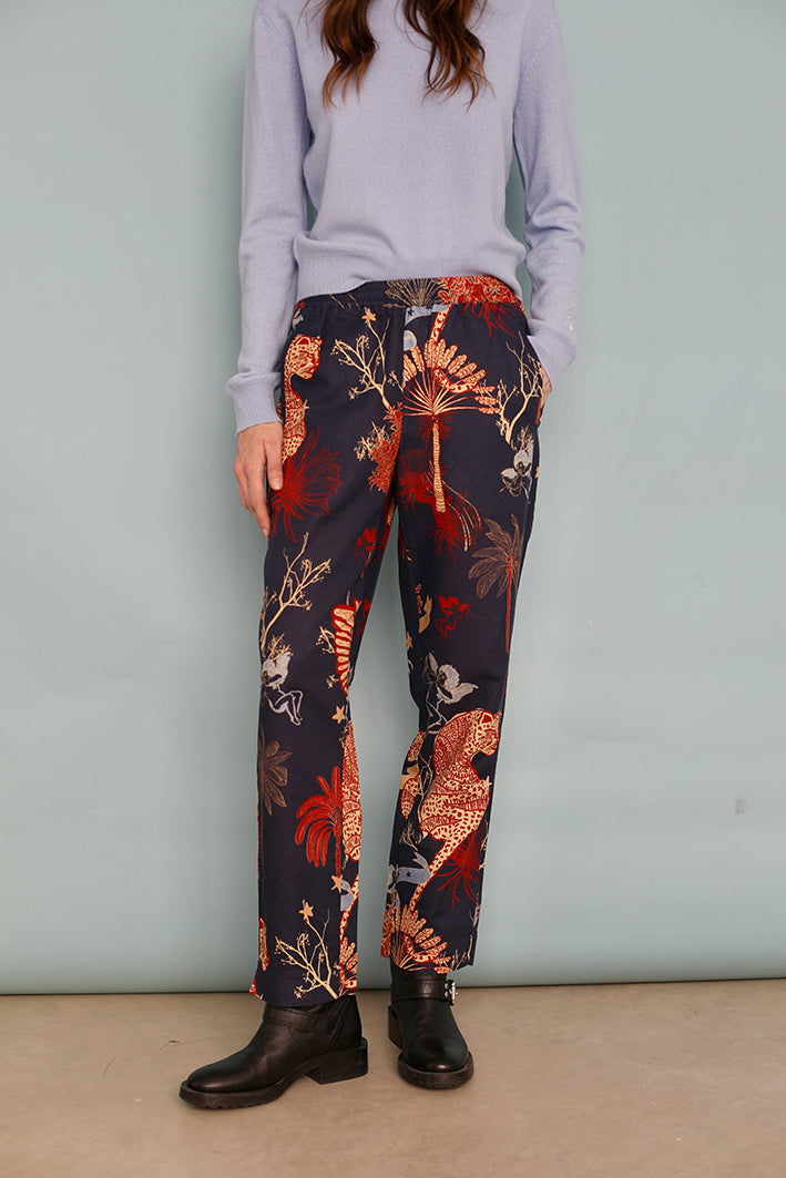 Pantalón Toile de Jouy Azul