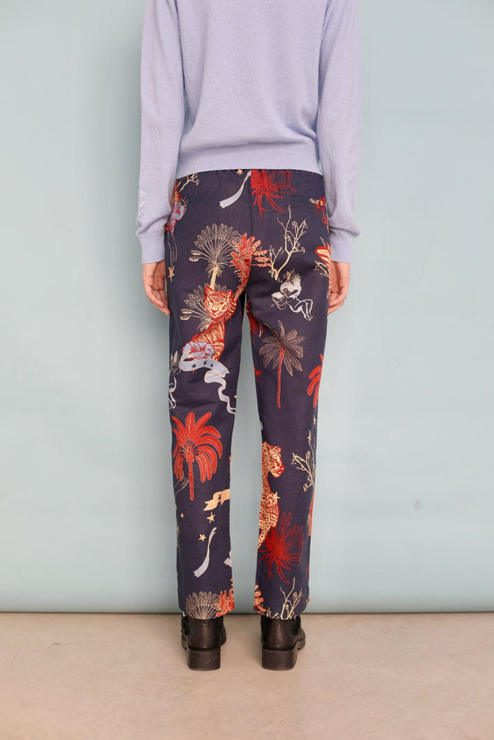 Pantalón Toile de Jouy Azul
