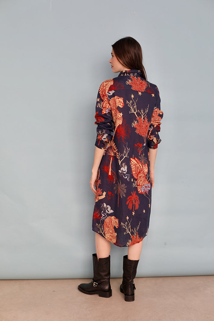 Túnica Toile de Jouy Azul