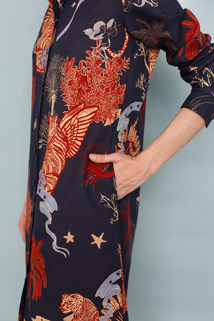 Túnica Toile de Jouy Azul