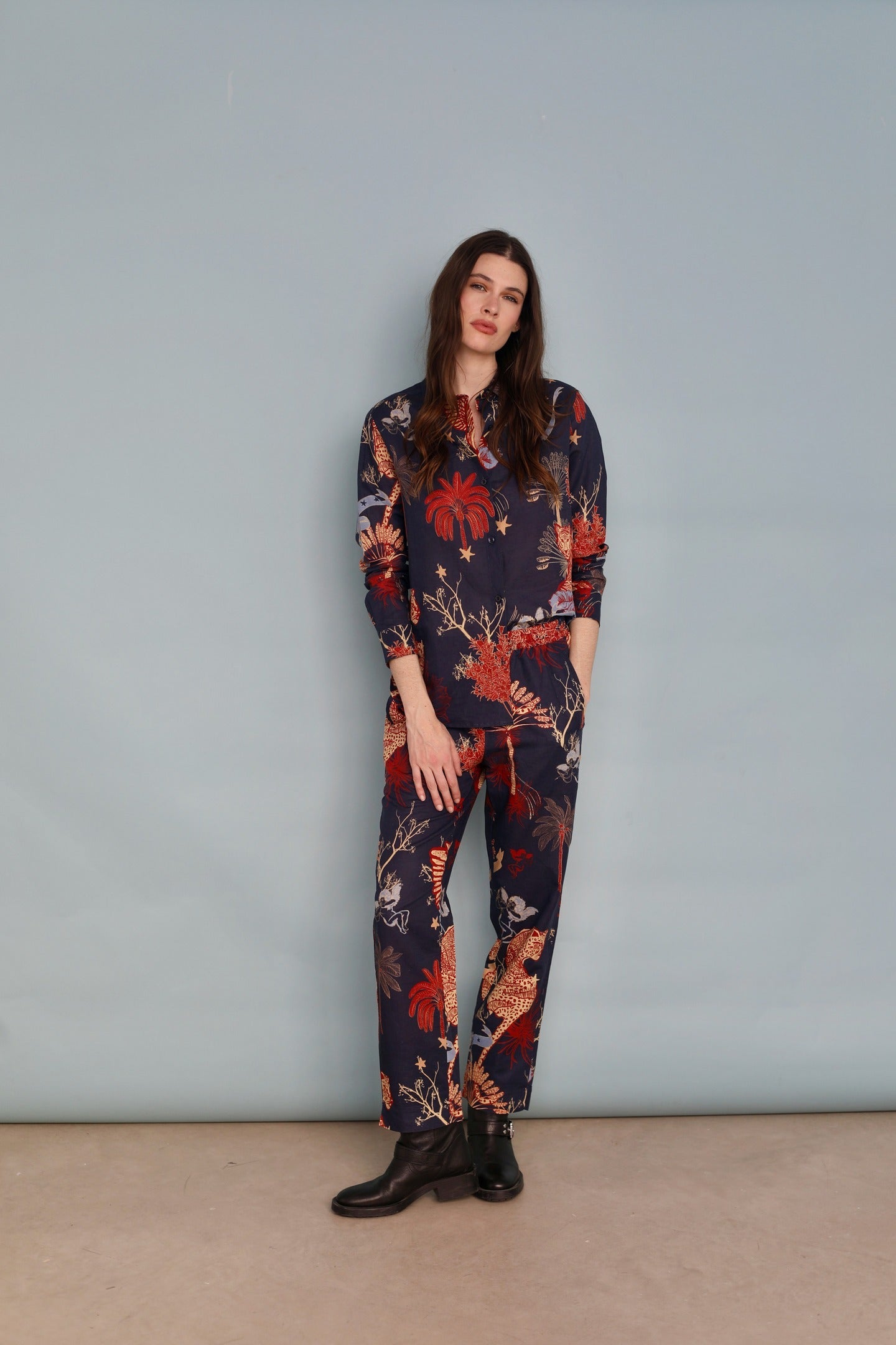 Camisa Toile de Jouy Azul
