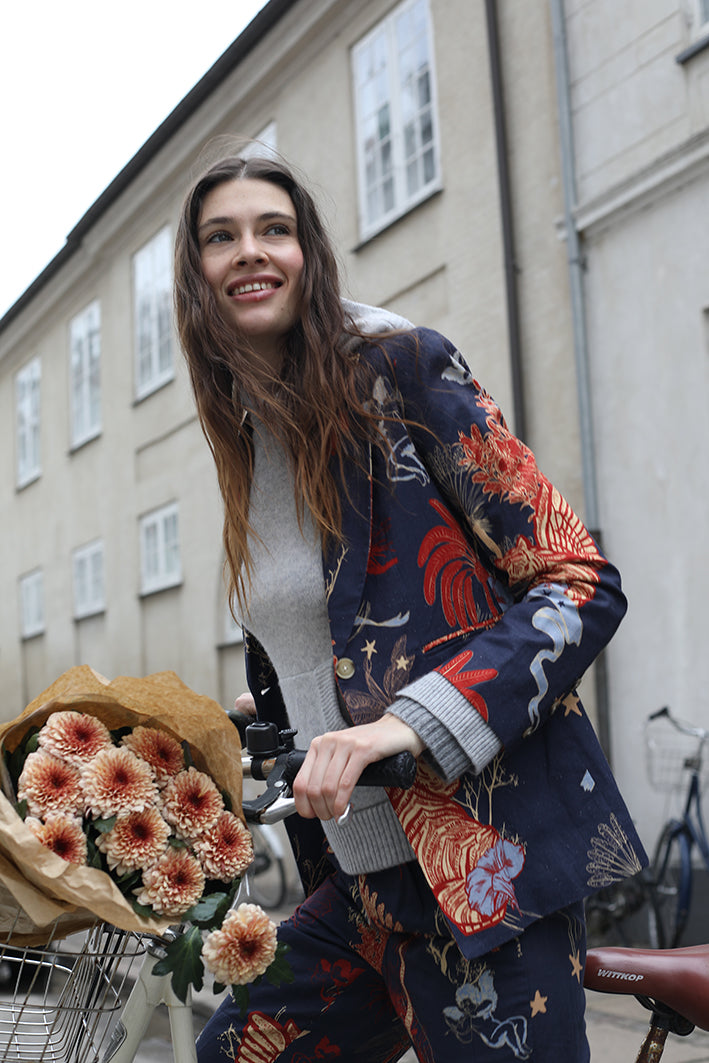 Blazer Toile de Jouy Azul