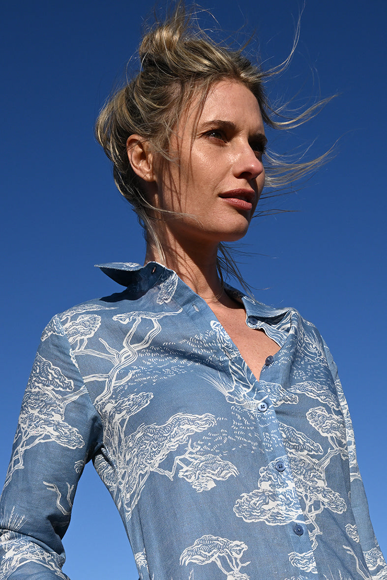 Camisa Safari Celeste