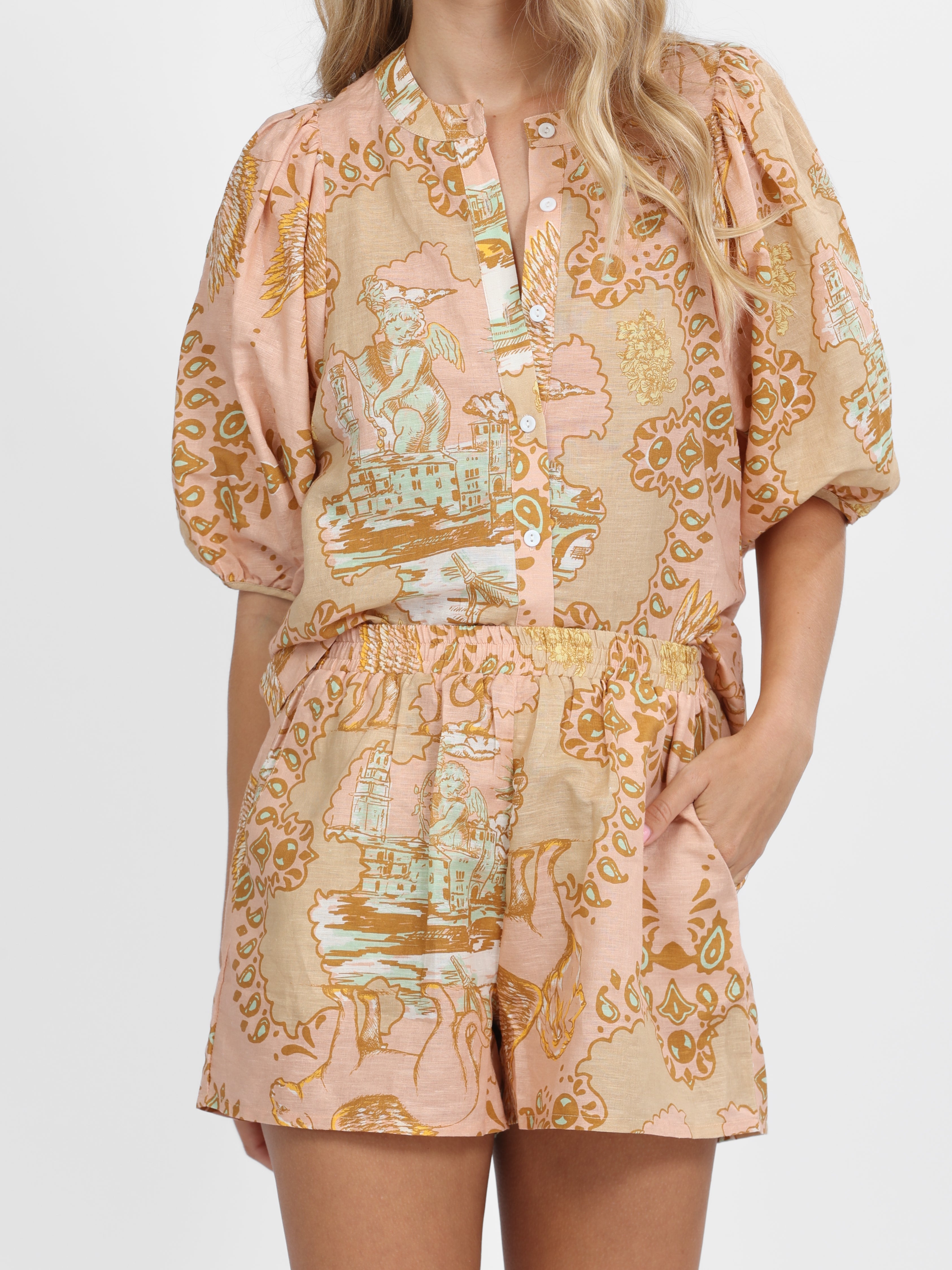 Balloon Shirt Italian Coast Rose