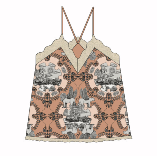 Silk Tank Top Italian Coast Rose