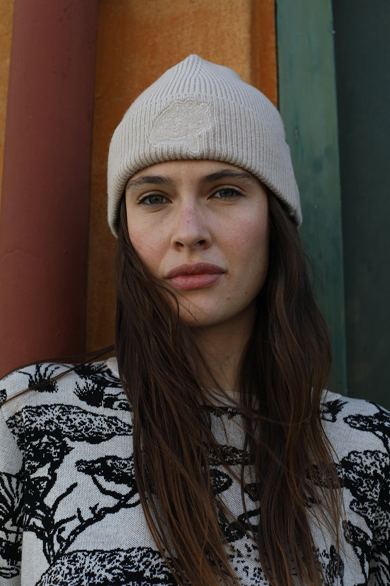 Beanie Cheetah Beige