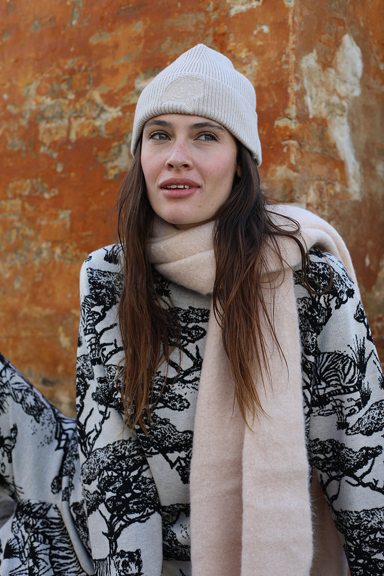 Beanie Cheetah Beige