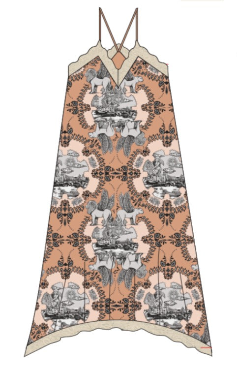 Silk Dress Italian Coast Rose
