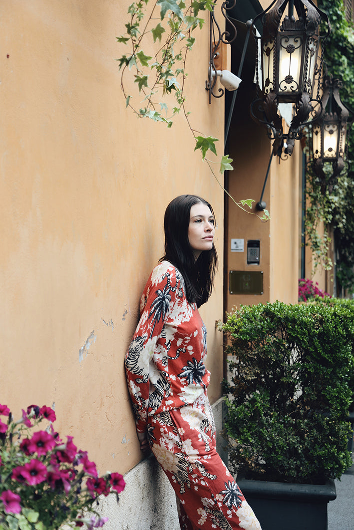 Sweater Cashmere Romantic Tiger Ladrillo 