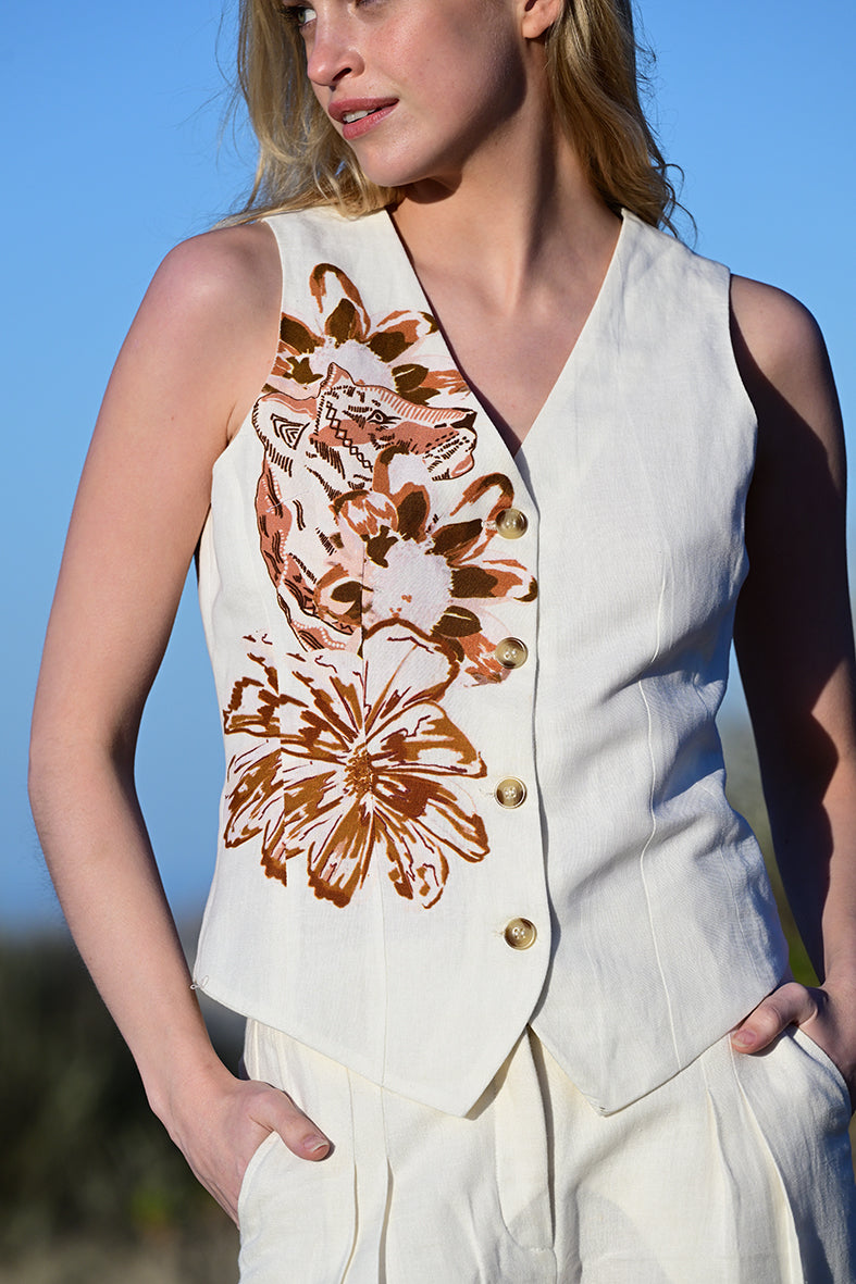 Chaleco Flower Tiger Blanco 