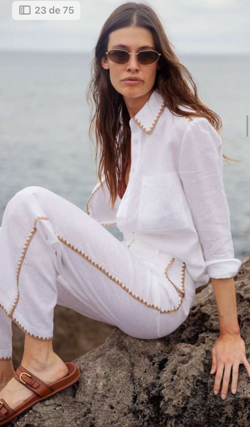 Pant Mosaico embroidered