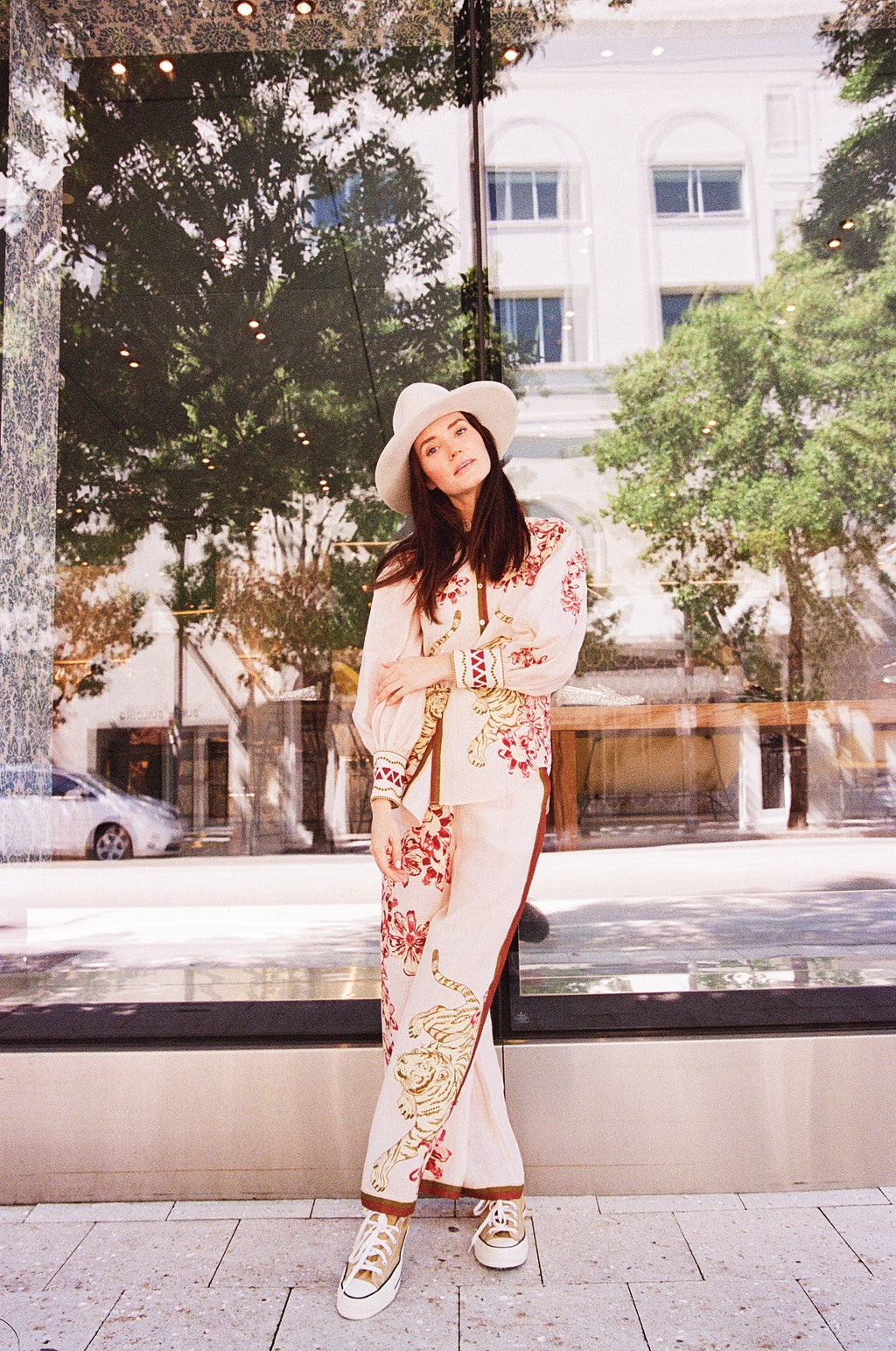 Camisa Flower Tiger Nude 