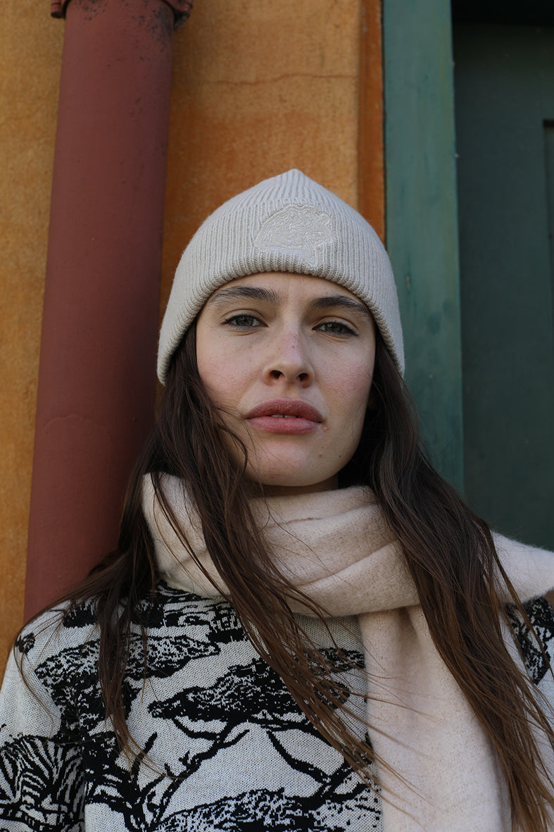Beanie Cheetah Beige