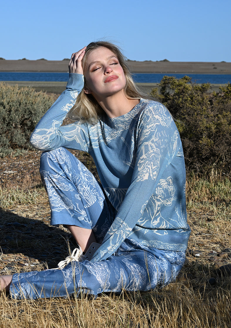 Sweater Cashmere Safari Celeste