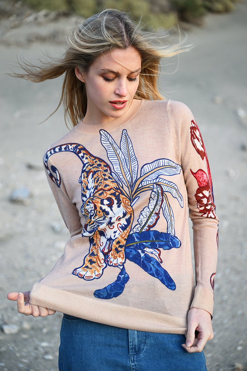 Sweater Cashmere Color Tiger