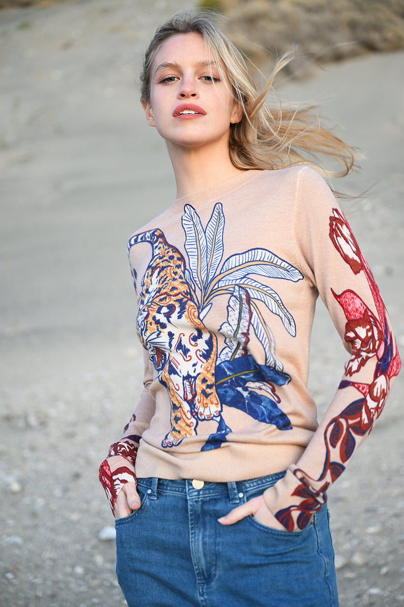 Sweater Cashmere Color Tiger