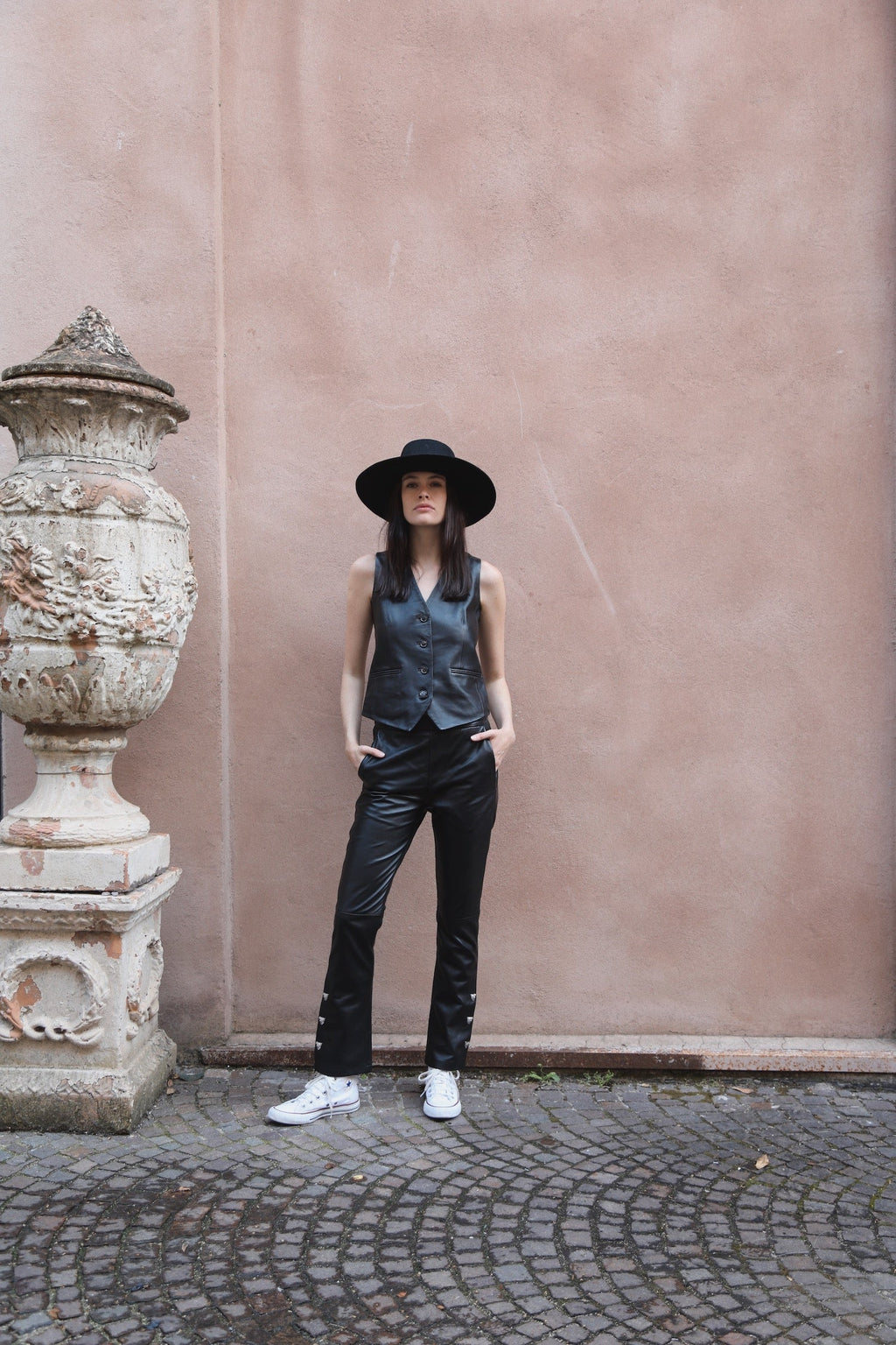 Pantalón Cuero Negro 