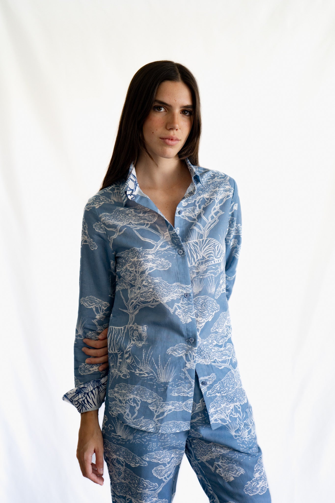 Camisa Safari Celeste