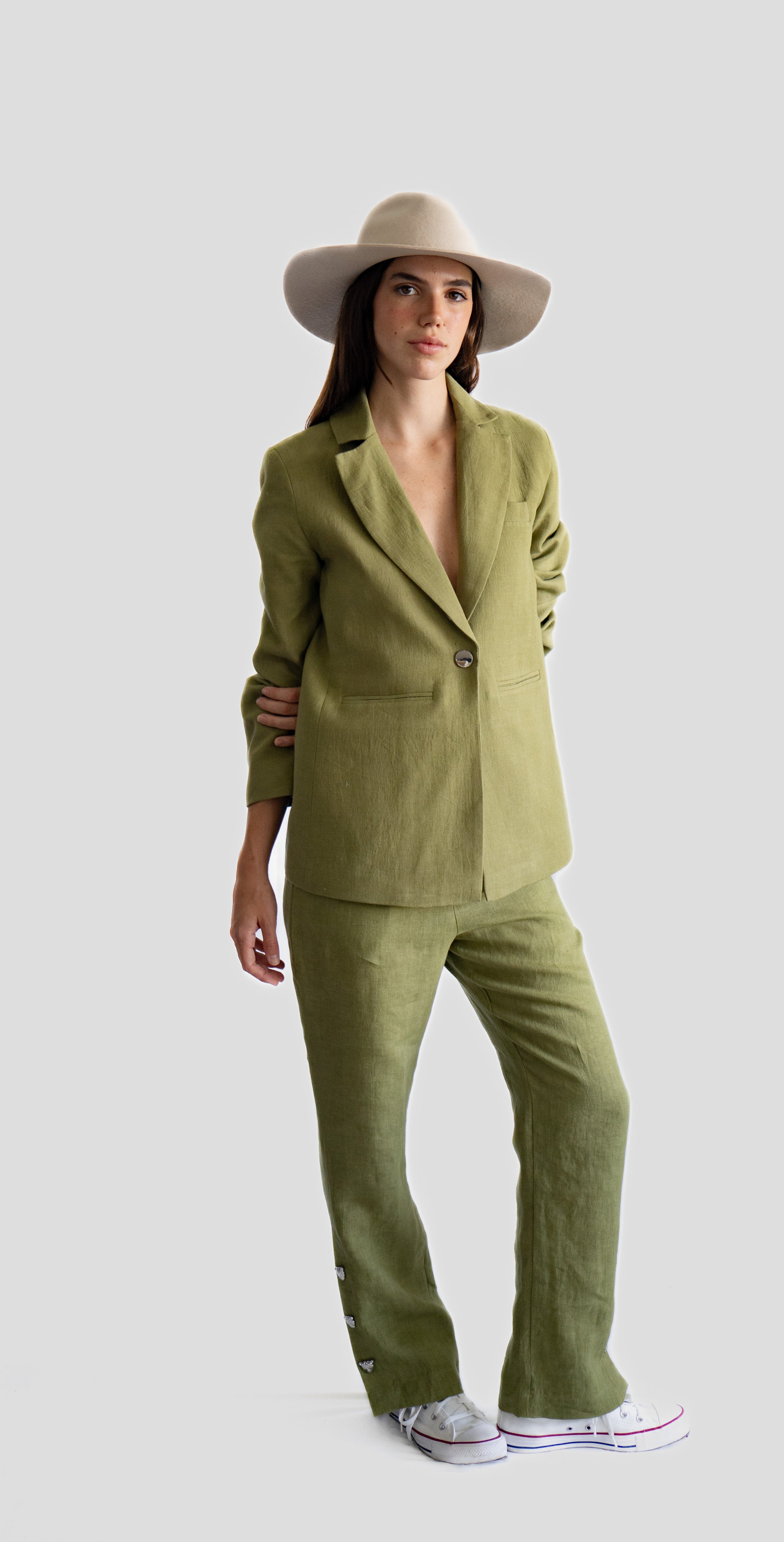 Pantalón Lino Verde 