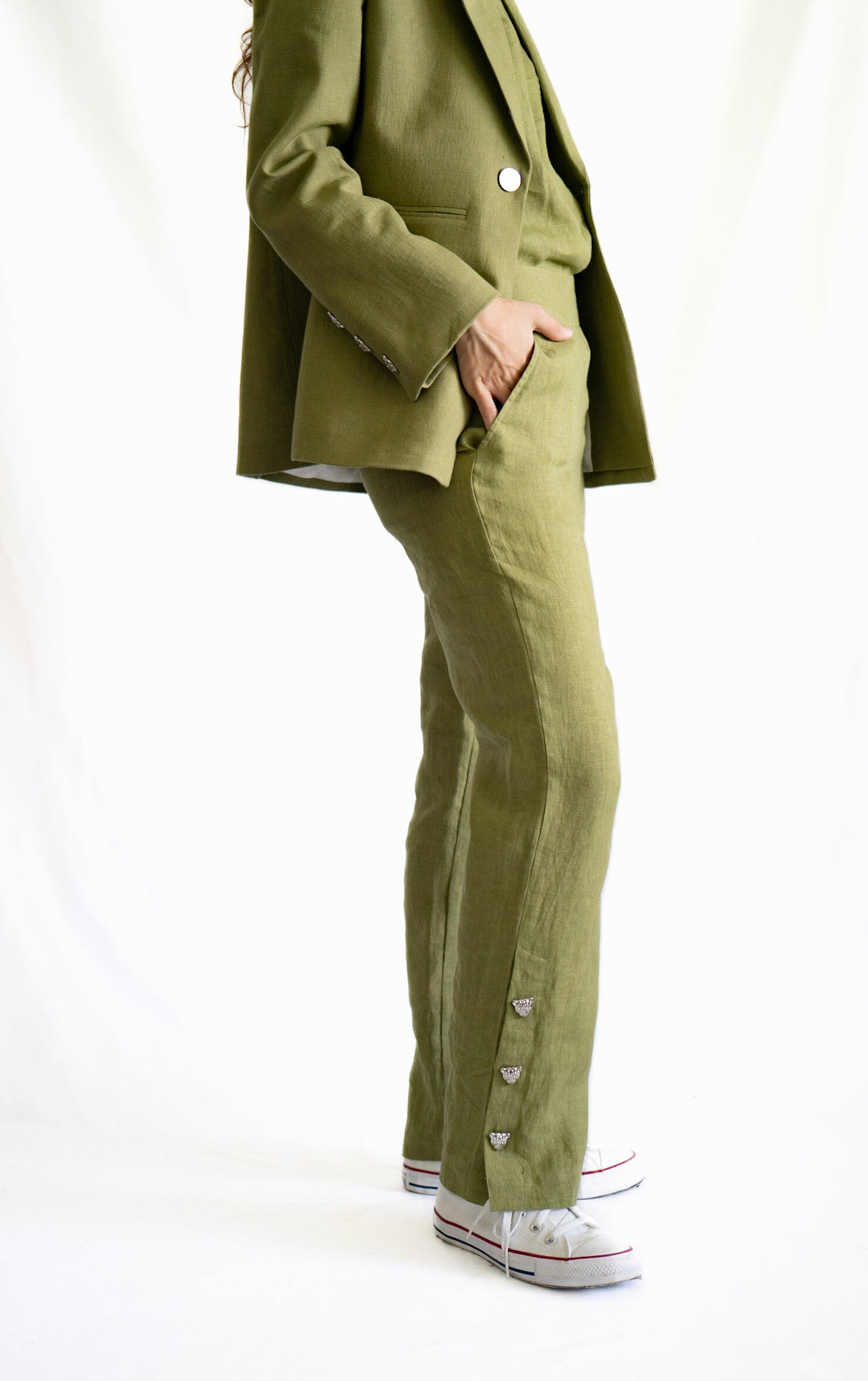 Pantalón Lino Verde 