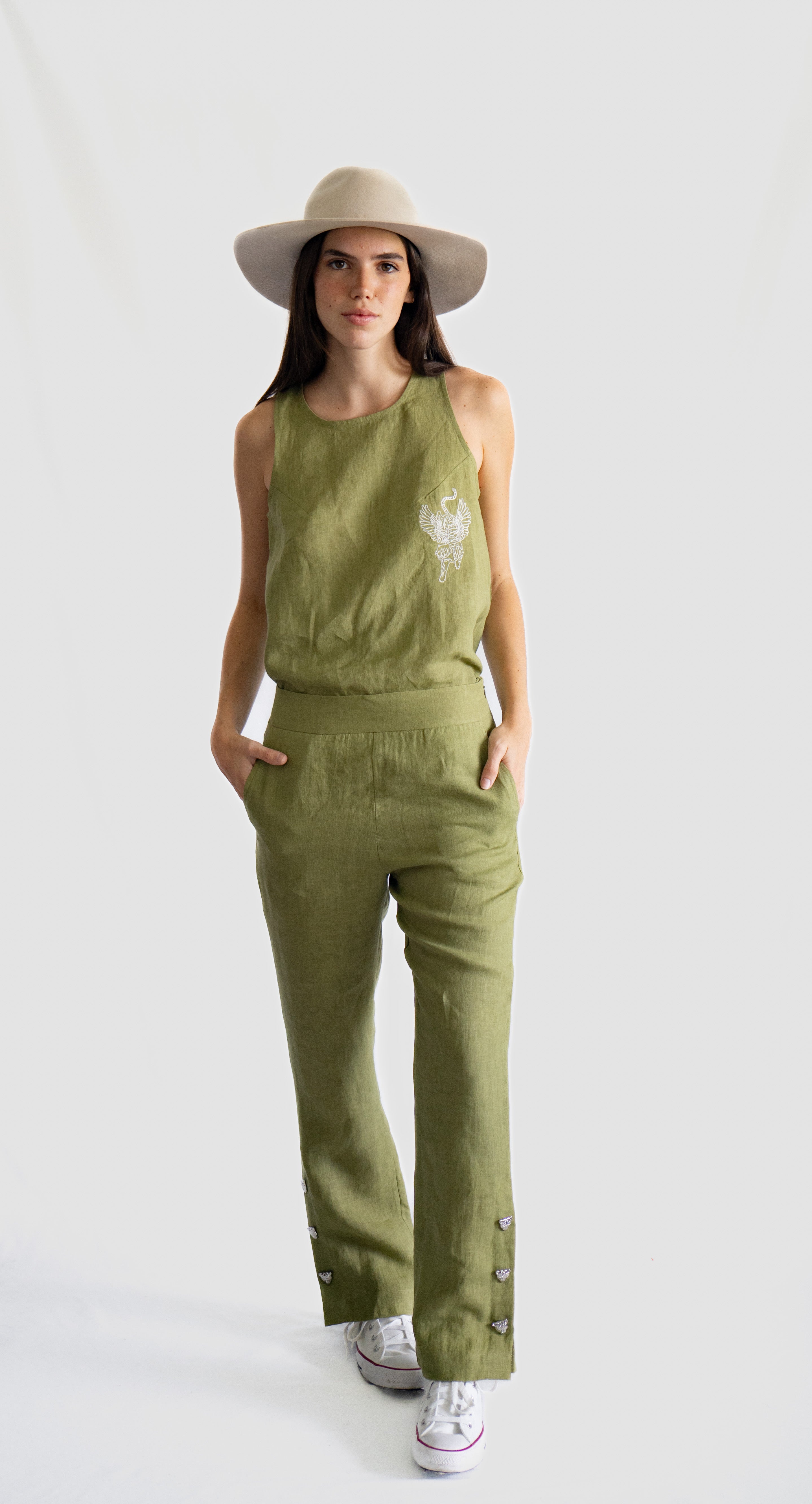 Short Linen Green