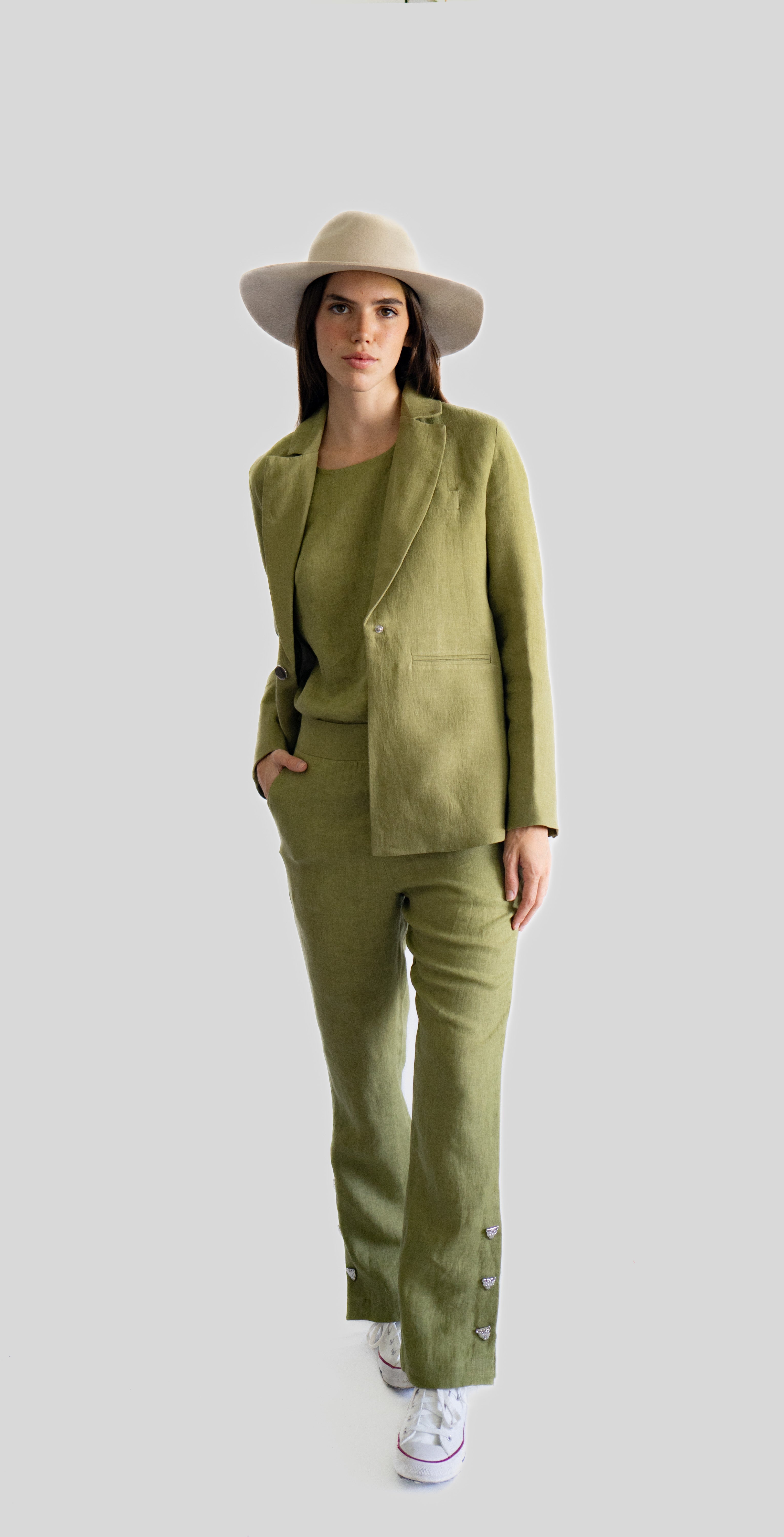 Pantalón Lino Verde 